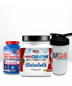 PURE CREATINE PERFORMANCE BOOSTER+ SPORT PERFORMANCE VITAMINS COM AMINOACIDOS + COQUETELEIRA USA SPORT NUTRITION (500ML)