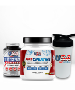 PURE CREATINE PERFORMANCE BOOSTER+ TESTOSTERONE BOOSTER + COQUETELEIRA MARCA USA SPORT NUTRITION (500ML)