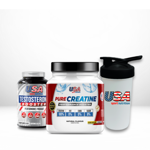 PURE CREATINE PERFORMANCE BOOSTER+ TESTOSTERONE BOOSTER + COQUETELEIRA MARCA USA SPORT NUTRITION (500ML)